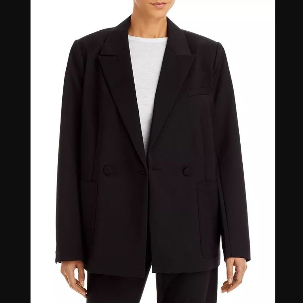 Good American The Boss 2.0 Double Breasted Blazer Black 4